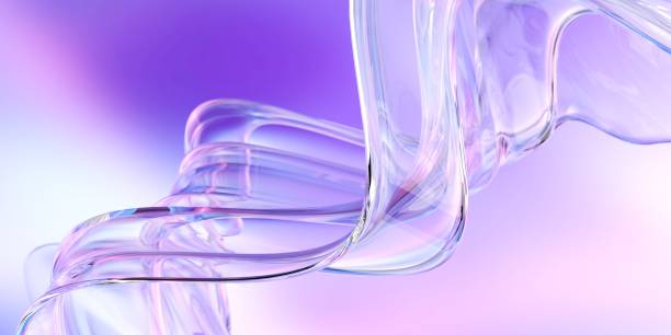 istock Transparent clear colorful glass or liquid waves. Neon pattern abstract background 2179688248