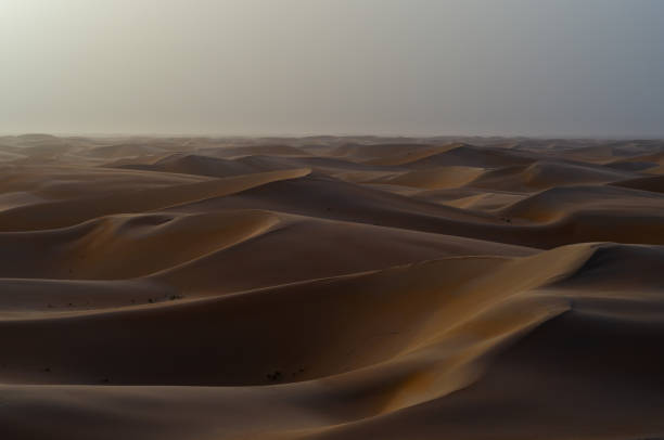 istock Sunset sunrise with beautiful cloud color in the empty desert sand dune Oasis 2179701182