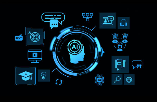 istock AI icons hologram, chat bot and smart technology of artificial intelligence 2179701350