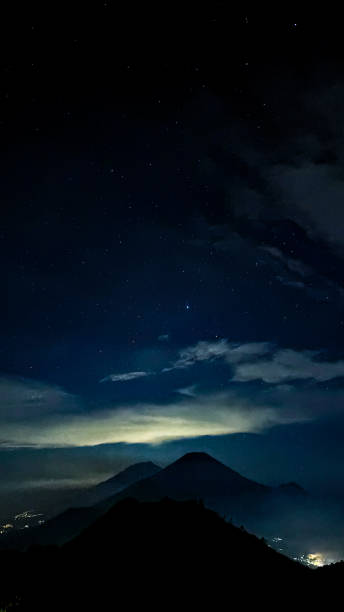 istock Beautiful milkyway galaxy over the silhouette mountains. 2179703785