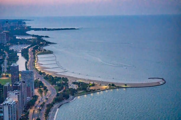 istock Aerial view of Chicago Lakefront 2179704525