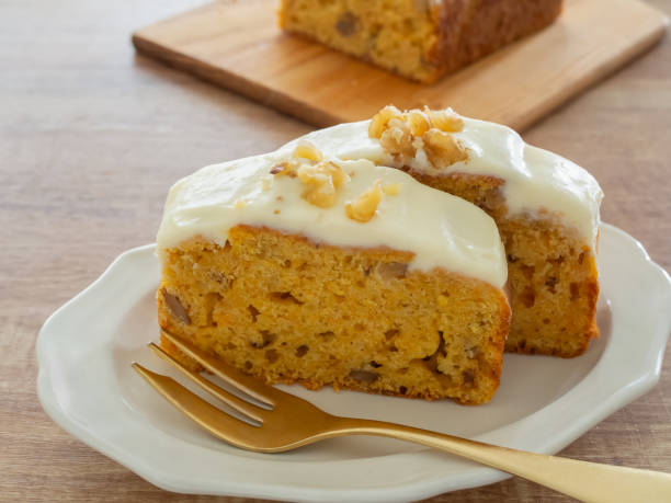 Carrot Cake With Cream Cheese Frosting Stock Photo - Download Image Now ...