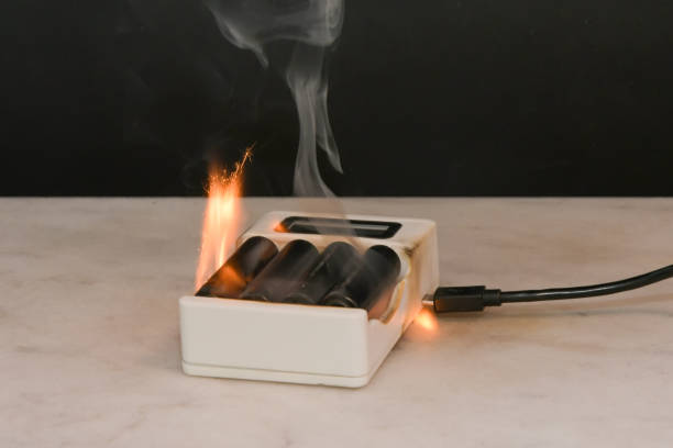 istock A mains-connected charger is engulfed in flames 2179710147