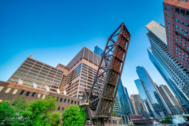 Bridge over the Chicago River in downtown Chicago, Illinois.