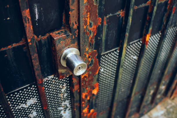 Gate of rotting metal.
