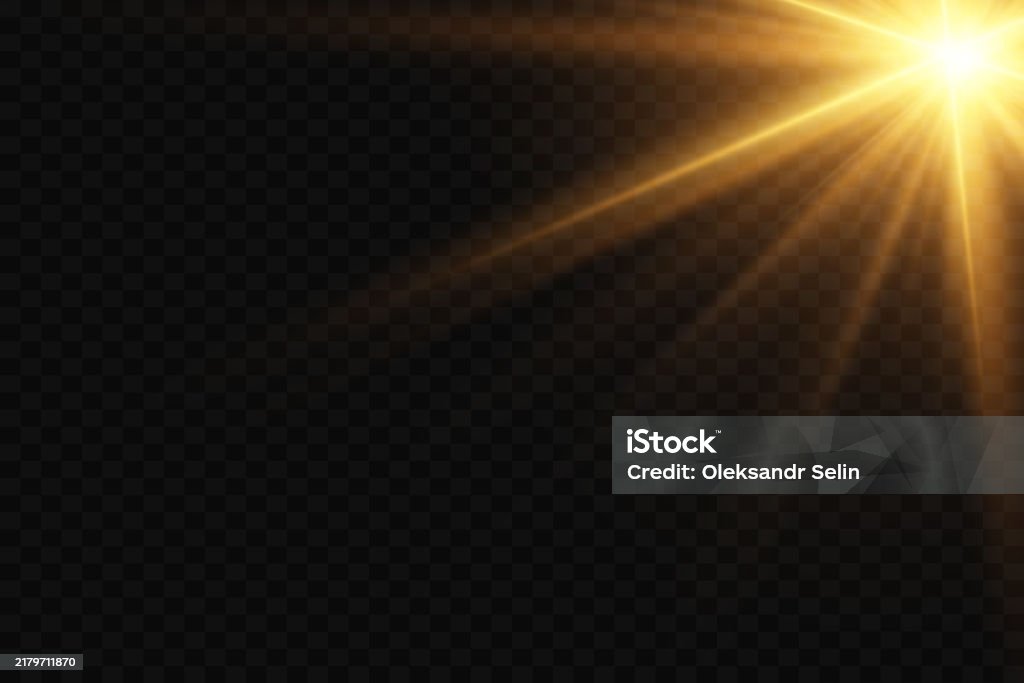Light Repeals Rays Light Effect A Flash Of Light And Glare On A Transparent ...