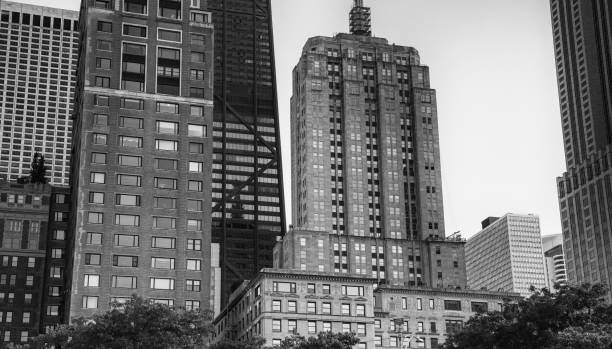 Oak Street Beach and skyscrapers.