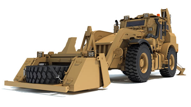 A yellow wheel loader is working in gravel pit