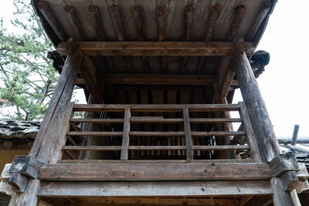istock low-angle view of the wooden balcony 2179714726