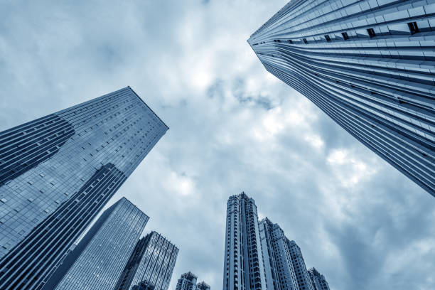 The skyscrapers in the financial district, Wuhan, Hubei, China.