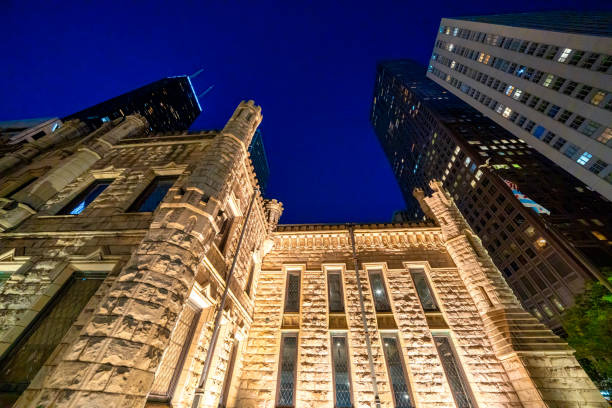 Water Tower Building in Downtown Chicago at night
