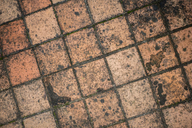 istock Closeup top view of a weathered tiled floor. 2179724962
