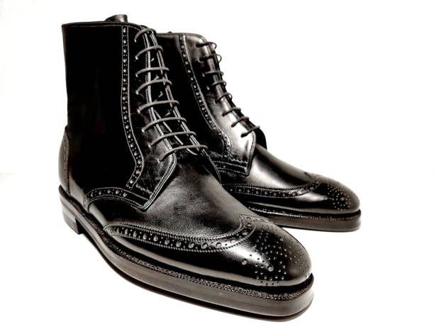 istock Premium Black British Bespoke Boots with shoetrees 2179725952