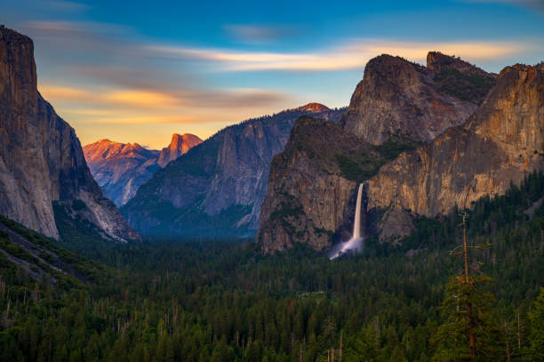 istock Yosemite Valley and Bridalveil Fall at sunset from tunnel view, California 2179727441