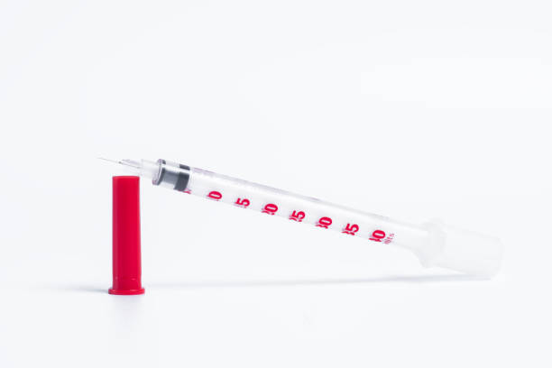 Medical syringe isolated on a white background. medical and healthcare concept