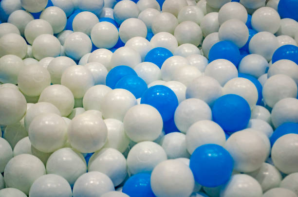Plastic balls in children playground. Playground concept.
