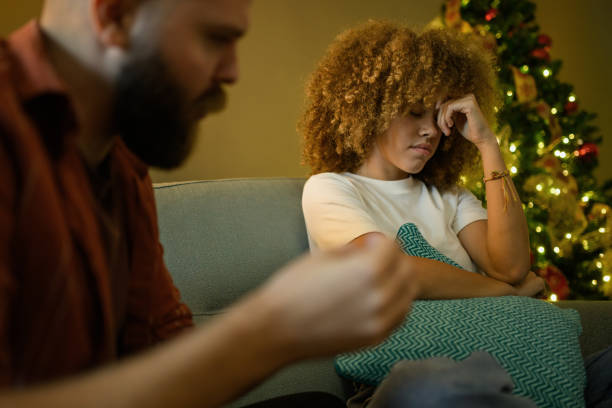 istock Young couple having relationship problems during christmas holidays 2179733715