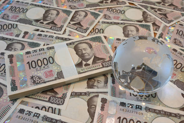 istock Glass globe and many 10,000 yen bills (new design) 2179739538