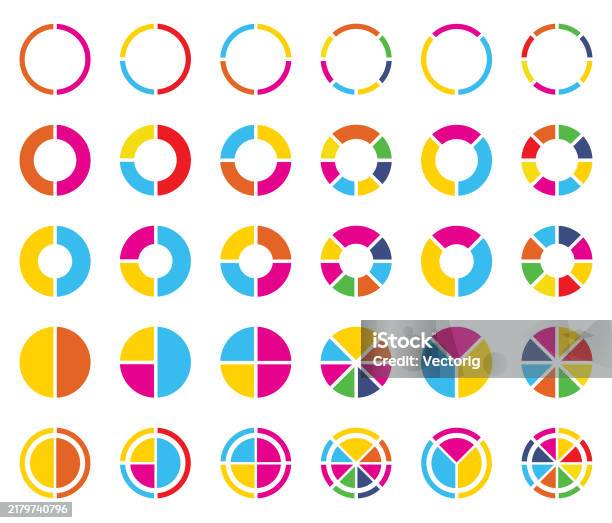 Circular Ranking Chart Multicolored Circular Charts For Infographics And Data Visualization ...