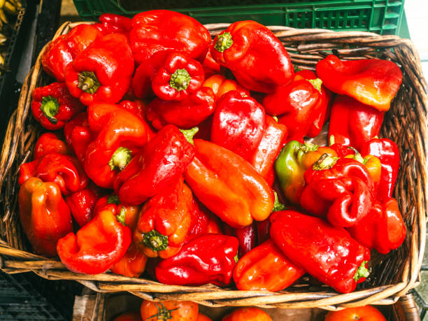 istock A basket filled with fresh red bell peppers 2179744717