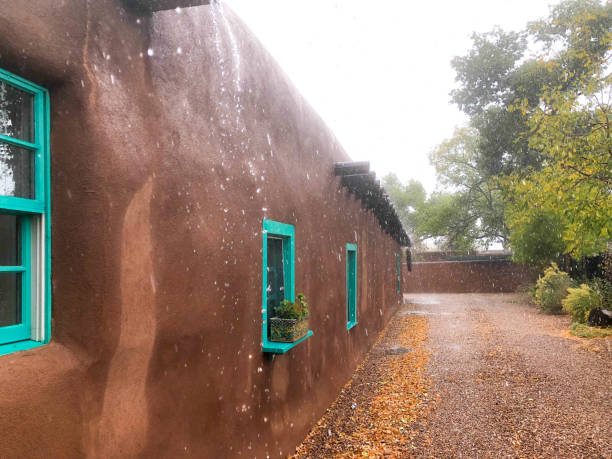 istock Santa Fe, NM in Rain: Adobe House with Pouring Canales 2179744910