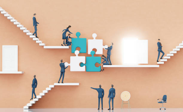 istock Business people are working together with puzzles. 3d Rendering 2179752161