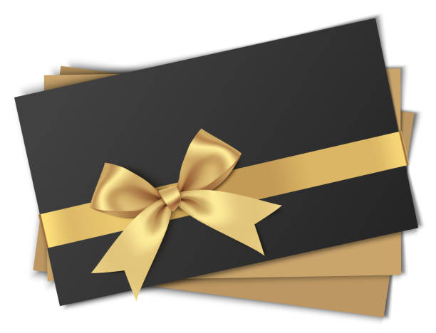 istock Black Friday sale decorative black card design template with gold bow and ribbon. 2179757959