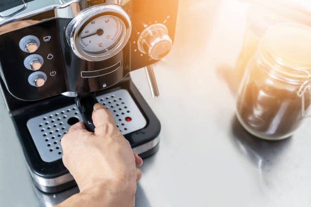 istock Using a little coffee maker to make coffee Making coffee on your own 2179761063