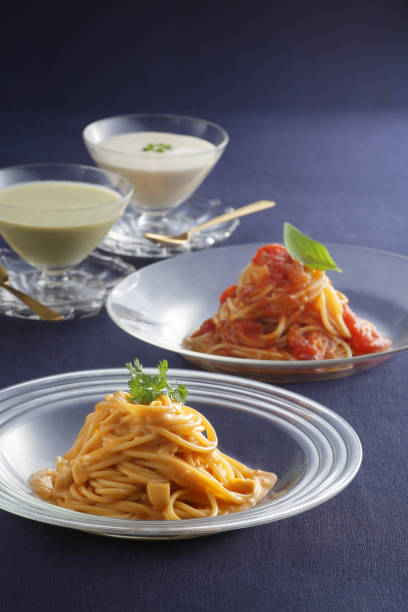 Restaurant pasta with cream sauce