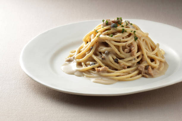 istock Restaurant pasta with cream sauce 2179770229