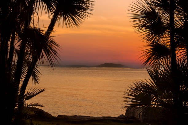 Sunset background at the beach on summer holiday