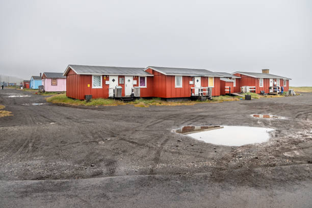 Qeqertarsuaq, Godhavn, Disko Island, Greenland, Denmark - August 24th 2024:  Typical arctic residential building in Greenland