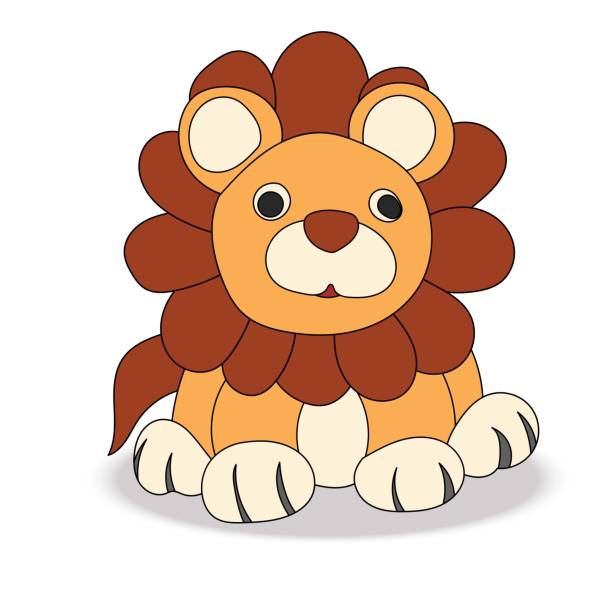 istock cartoon drawings cute lion cub Pictures for children on white 2179780394