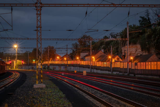 istock Night view for streets and square in evening in Roudnice nad Labem CZ 10 04 2024 2179787091