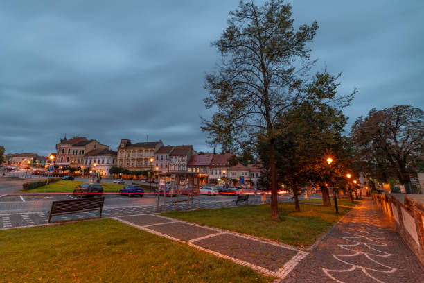 istock Night view for streets and square in evening in Roudnice nad Labem CZ 10 04 2024 2179787302
