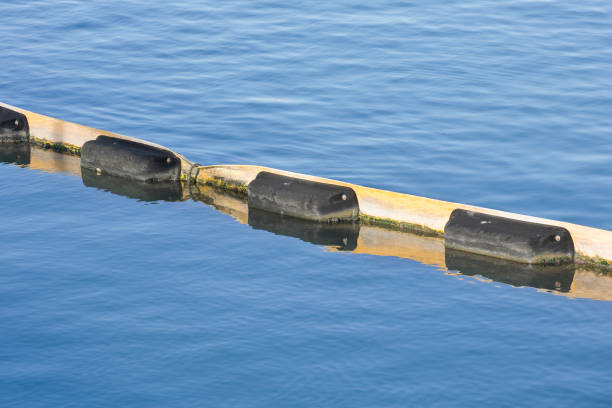 istock Floating anti-pollution barrier made with modular plastic elements to protect from water pollution - Environmental protection concept 2179794369