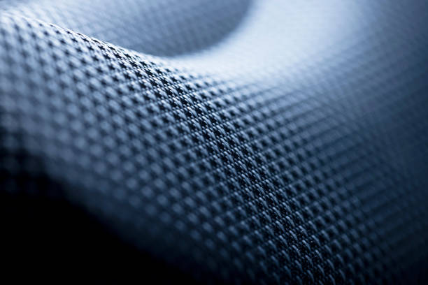 Macro shot highlighting intricate weave pattern details, Smart textiles, modern materials with high quality and versatility.