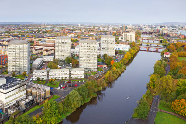 High rise council flats in Glasgow city UK