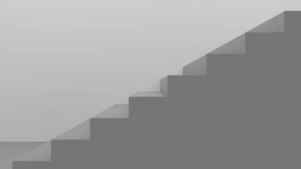 istock Gray staircase on white background, representing the concept of progress and success. 2179798033