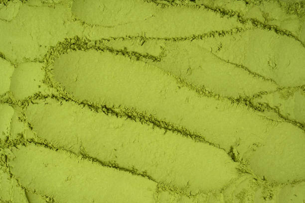 Matcha tea, matcha powder as a background.