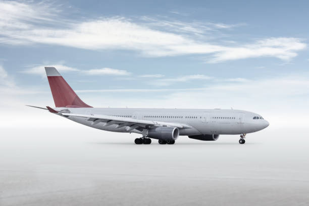 istock Wide body passenger aircraft isolated on bright background with sky 2179807953