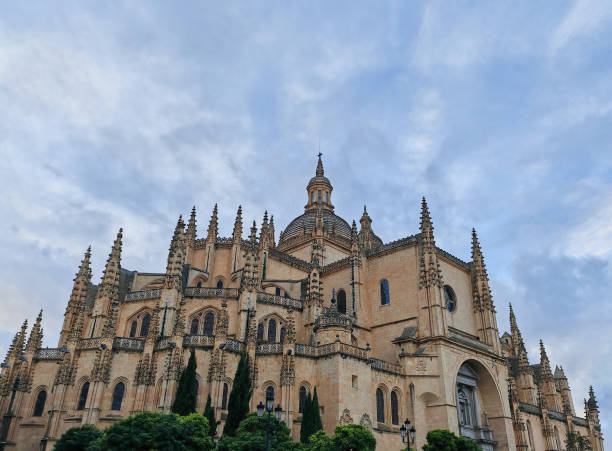 istock Segovia Cathedral with a blue sky and few clouds at sunset in Spain 2179810032