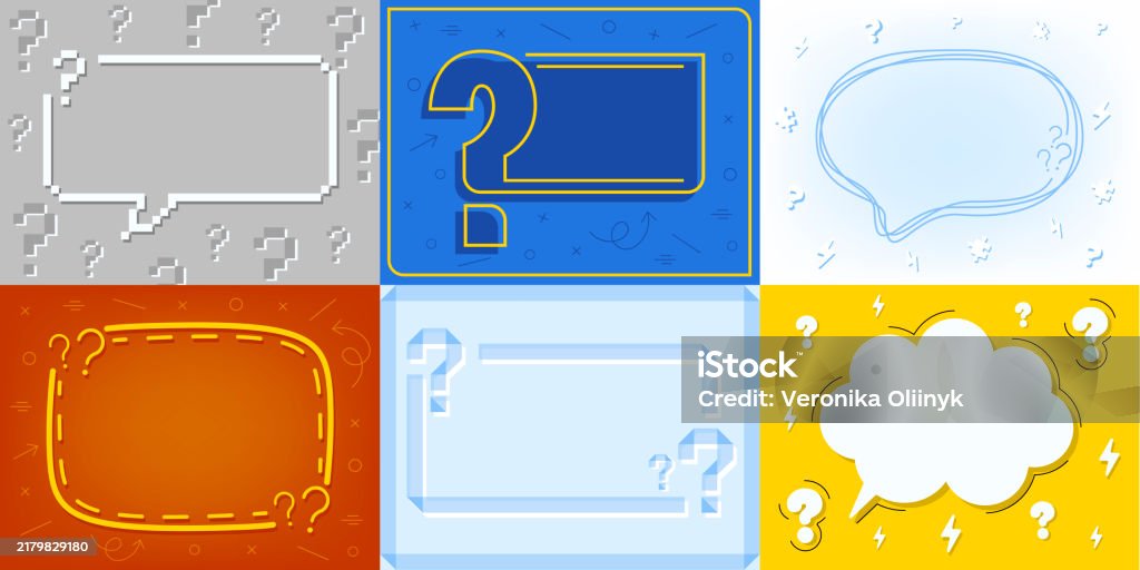 Question Frame Speech Bubbles With Question Marks Quiz Game Show ...