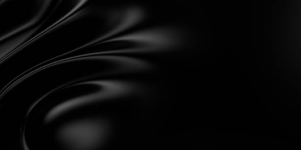 istock 3d soft black waves background. Dark silk crumples. Elegant minimalistic satin ripples backdrop. 3d render illustration 2179833216