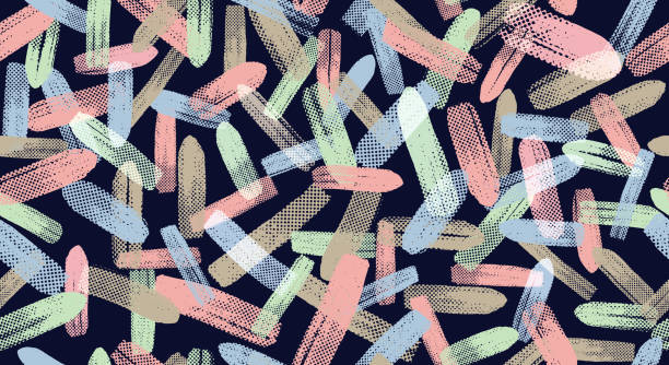 istock Creative minimalist seamless pattern. Brush halftone style art background. Colorful line doodle seamless pattern. Endless simple holiday party confetti texture, Brush halftone scribble shapes, curves. 2179835221