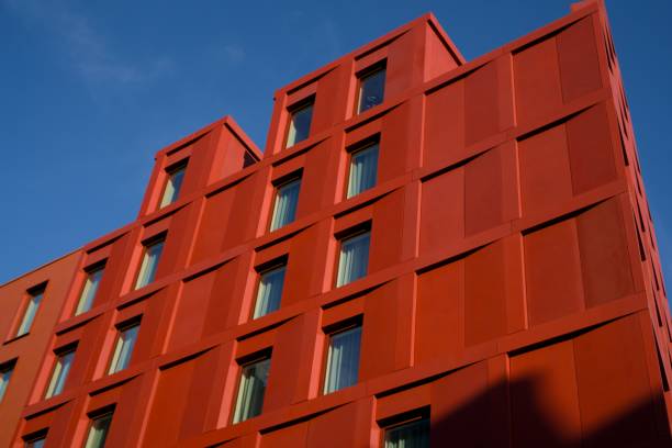 istock Modern Red Building Against a Blue Sky 2179835934
