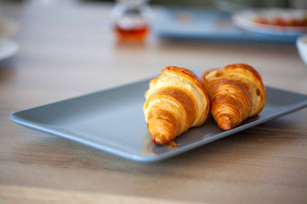 Homemade french croissants for breakfast