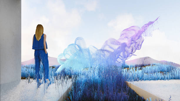 istock Woman looking at a digital landscape 2179837682