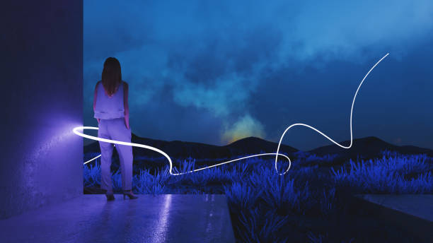 Woman surrounded by a glowing light