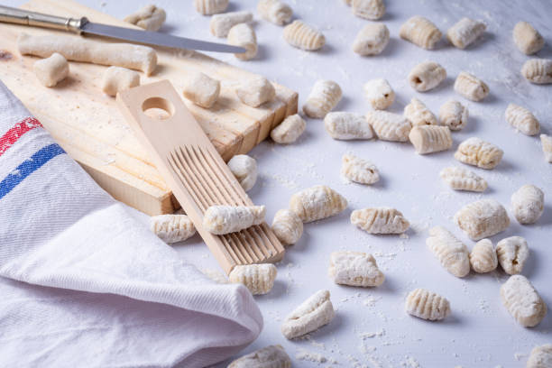istock Counter full of raw gnocchi in preparation. 2179845442